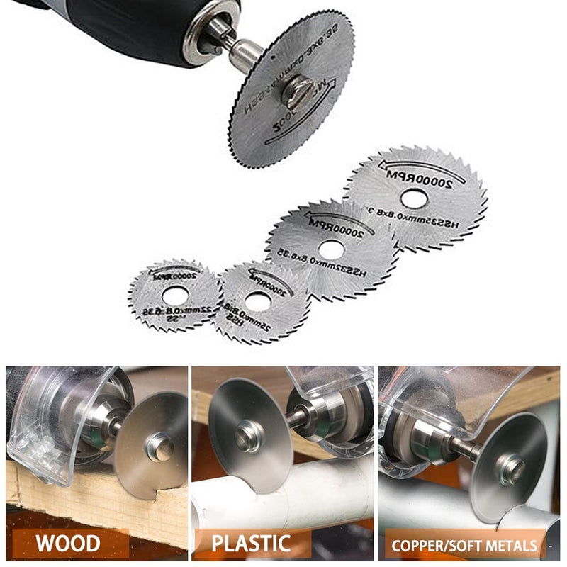 Rotary Tool Accessories Cutting Wheels Set 42 Pcs Diamond Cutting Wheels 15pcs and Resin Cutting Off Wheels 15pcs With Mandrels, Hss Circular Saw Blades 6pcs With 1/8" Shank for Wood Metal DIY Craft - NewNest Australia