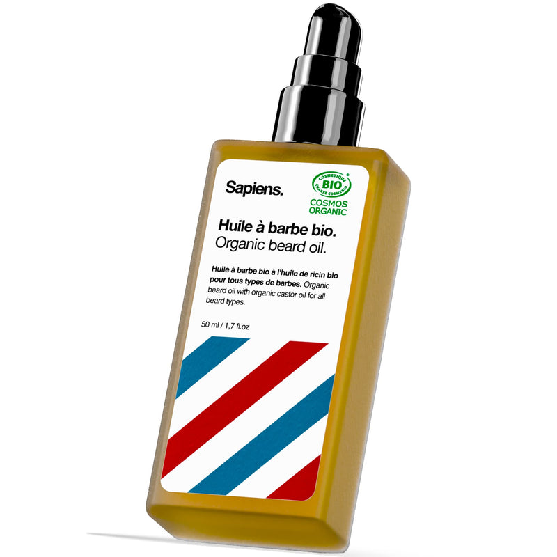 Sapiens Barbershop Beard Oil Men - Organic Beard Care Oil Cosmos Organic Certified with Castor Oil - Beard Oil Growth Moisturizes Beard Conditioner - Beard Oil for Men - 50 ml 50 ml (Pack of 1) - NewNest Australia