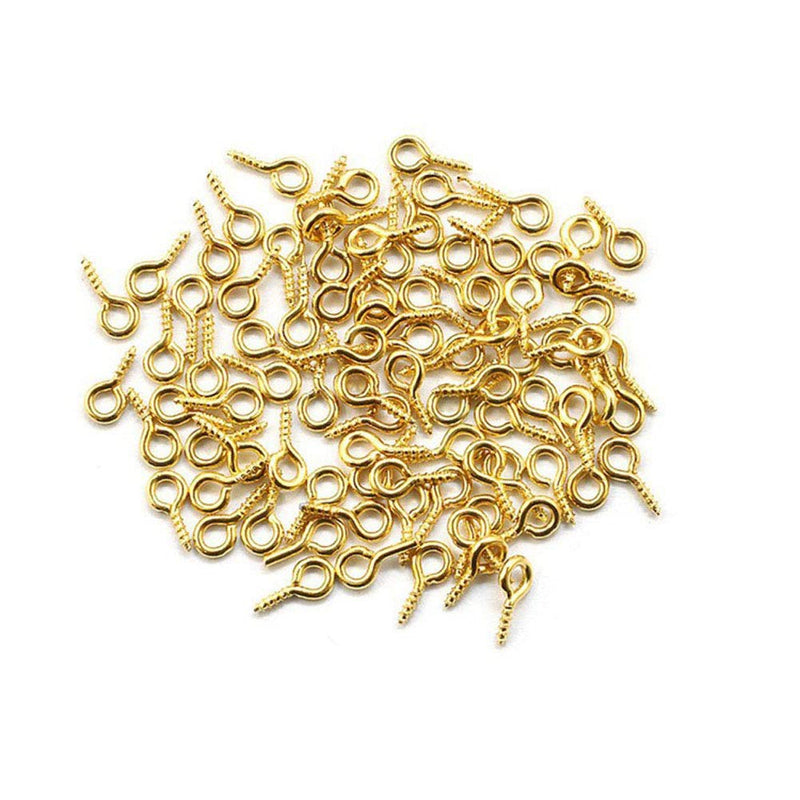400Pcs Small Screw Eye Pins Hooks Mini Screw Eye Pin Peg Eye Screws for Jewelry Making and DIY Arts & Crafts Projects, 8 x 4mm (Silver and Gold) - NewNest Australia