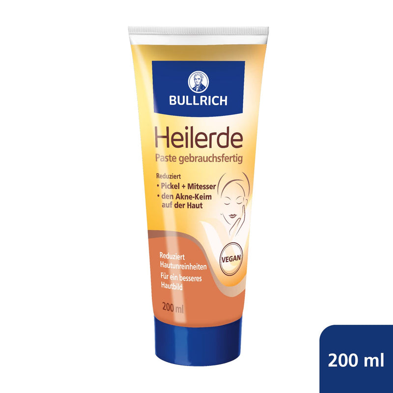 Bullrich Healing Clay Paste Ready to Use Supportive Aid for Acne and Oily Skin Muscle and Joint Discomfort Cellulite, Pack of 1 (1 x 200 g) - NewNest Australia