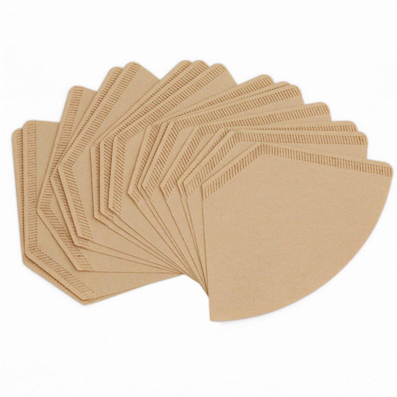 100 Pcs Unbleached Natural Cone-Shape Drip Coffee Cup Disposable Filter Papers - NewNest Australia