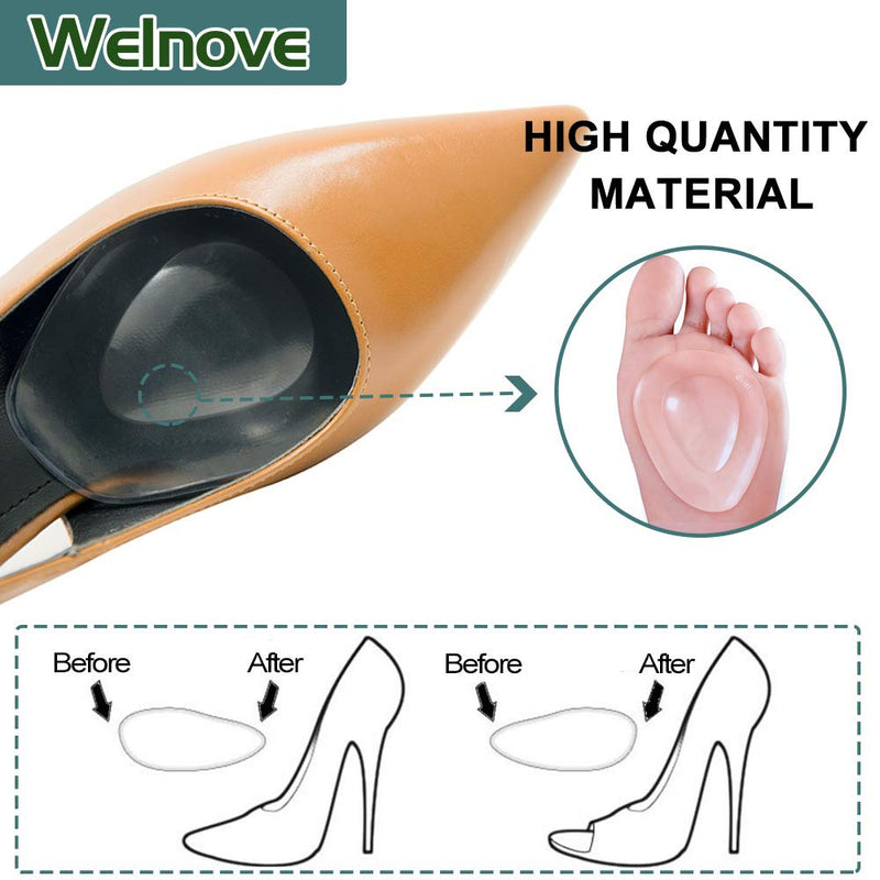 Welnove 10Pcs Metatarsal Pads Self-Sticking Ball of Foot Cushions Adhere to Shoes Anti-Slip Forefoot Cushions for Mortons Neuroma,Foot Sore(Forefoot Pads) - NewNest Australia