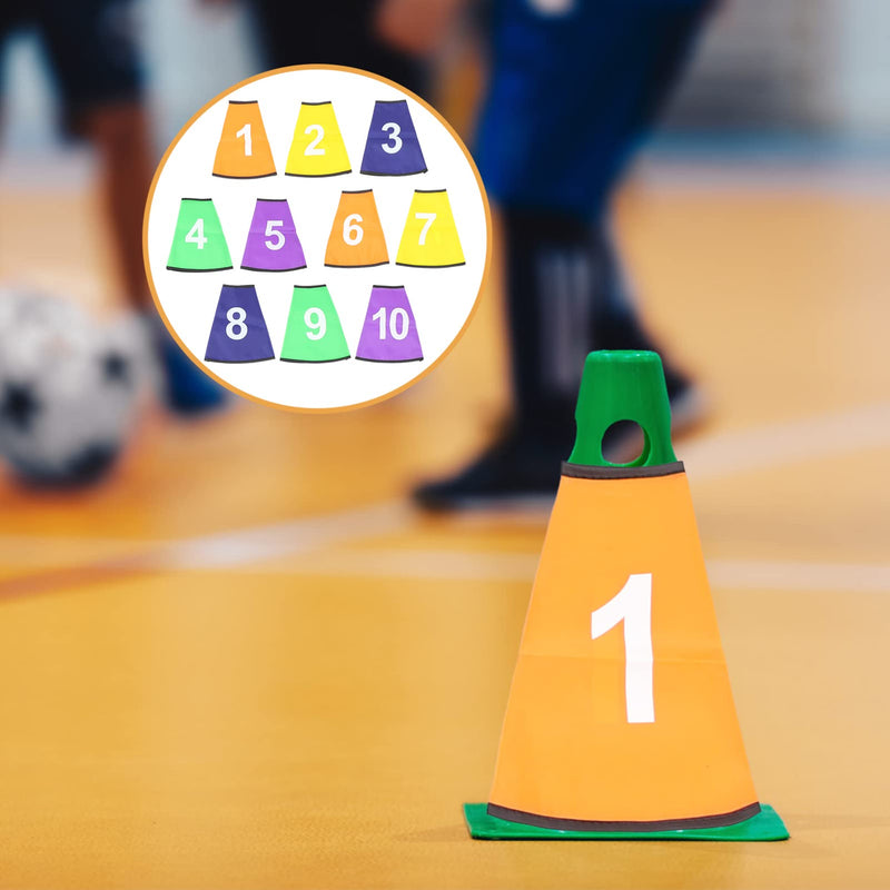Toyvian 10Pcs Number Soccer Cone Collars Training Cones Cover Agility Training Sports Cone Cover for Sports Soccer Training Disc Sleeve - NewNest Australia
