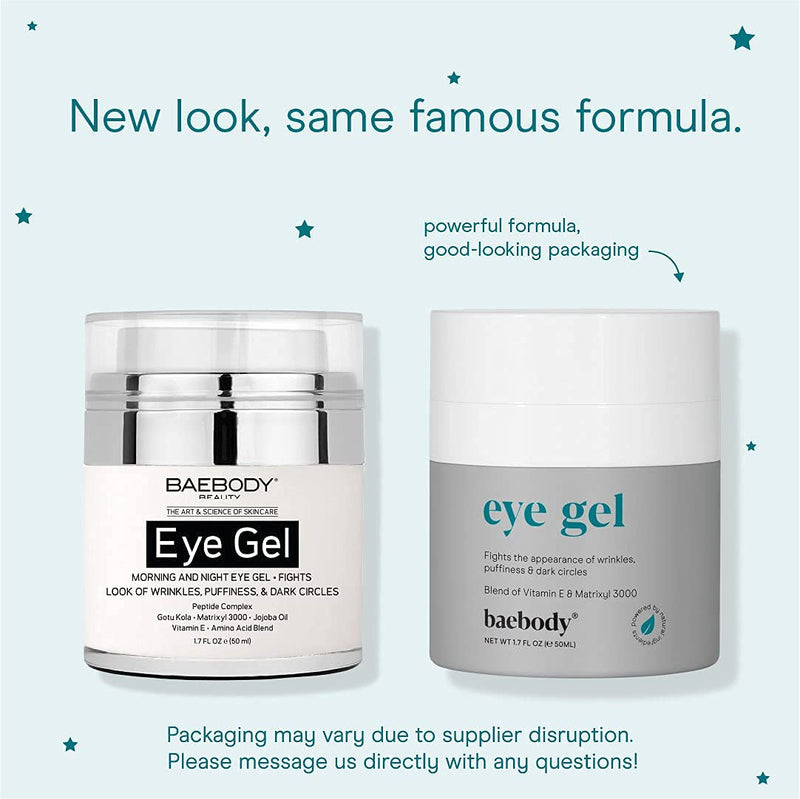 Baebody Eye Gel for Under and Around Eyes to Smooth Fine Lines, Brighten Dark Circles and De-Puff Bags with Peptide Complex and Soothing Aloe, 1.7 Ounces - NewNest Australia