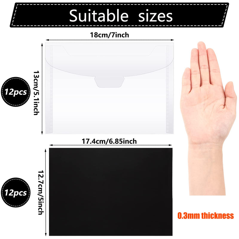 12 Pcs Stamp and Die Storage Bag with 12 Pieces Rubber Magnetic Sheets Clear Resealable Plastic Seal Bags Storage Pocket Large Stencil Envelope Case for DIY Scrapbooking Die Cutting (0.3 mm thickness) 0.3 mm thickness - NewNest Australia