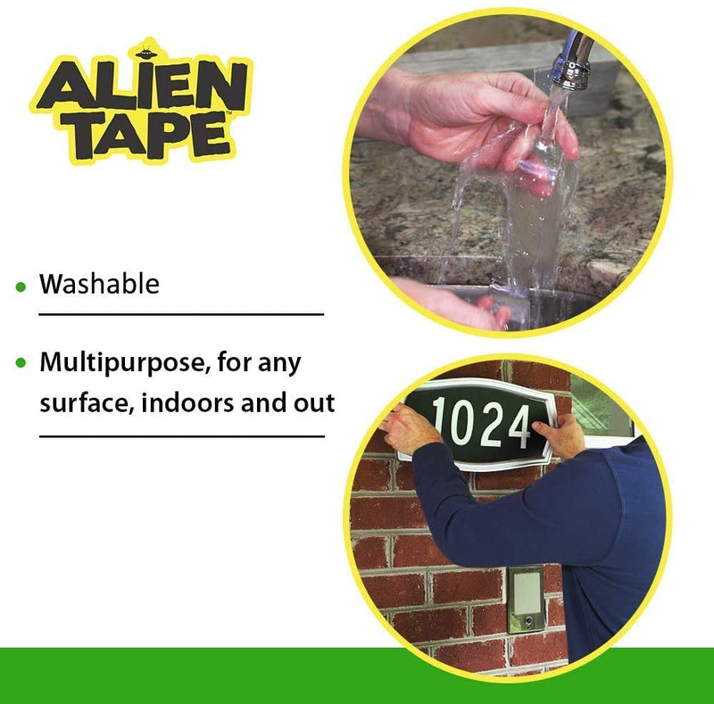 Alientape by Bell+Howell Nano Double Sided Tape, Multipurpose Removable Adhesive Transparent Grip Mounting Tape Washable Strong Sticky Heavy Duty for Carpet Photo Frame Poster Décor As Seen On TV - NewNest Australia