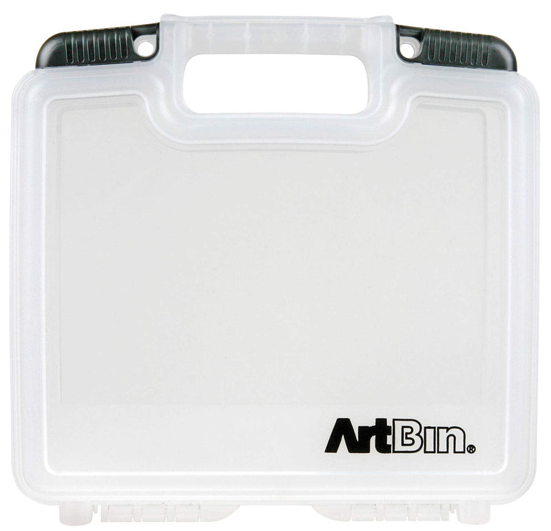 ArtBin 6972AB 10 inch Quick View Deep Base Carrying, Portable Art & Craft Organizer with Handle, [1] Plastic Storage Case, Translucent, Clear 10 inch - Deep Open - NewNest Australia