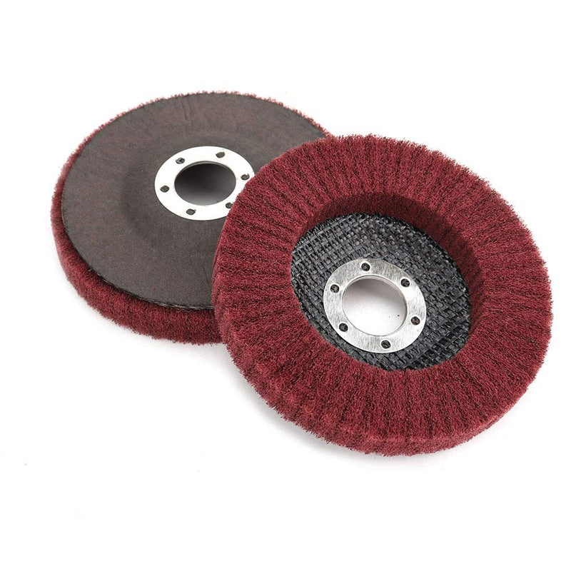 KUOFU 4-1/2 inch 5 Pcs Nylon Fiber Flap Wheel Polishing Buffing Disc,Scouring Pad Buffing Wheel Polishing Grinding Tool for Angle Grinder,Grit 320 Red 7/8” Hole grit 320 - NewNest Australia