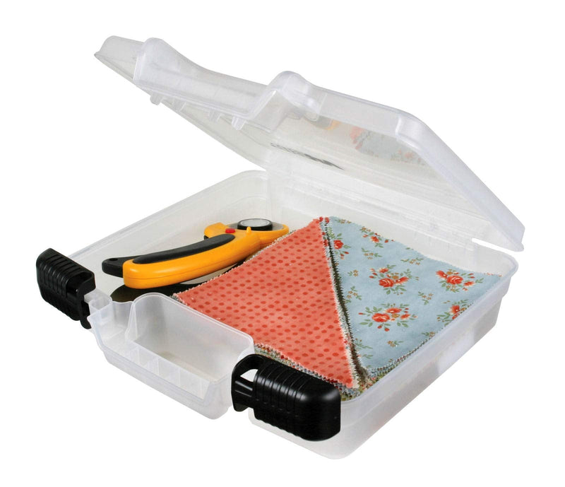 ArtBin 6972AB 10 inch Quick View Deep Base Carrying, Portable Art & Craft Organizer with Handle, [1] Plastic Storage Case, Translucent, Clear 10 inch - Deep Open - NewNest Australia
