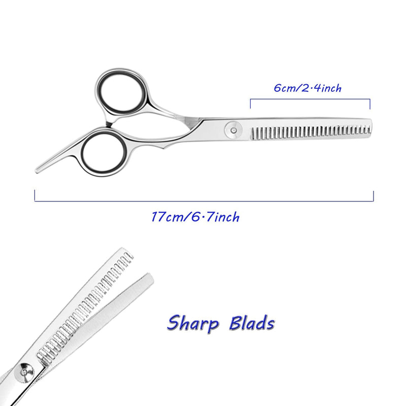 ESSOY professional thinning scissors, hair scissors (6.7 inches), stainless steel haircut scissors for the salon at home, hairdressing scissors for women, men, children, silver - NewNest Australia