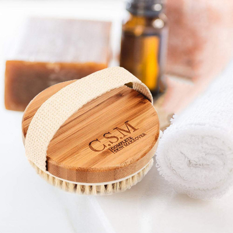 CSM Dry Body Brush For Beautiful Skin - Solid Wood Frame & Boar Hair Exfoliating Brush To Exfoliate & Soften Skin, Improve Circulation, Stop Ingrown Hairs, Reduce Acne and Cellulite - NewNest Australia