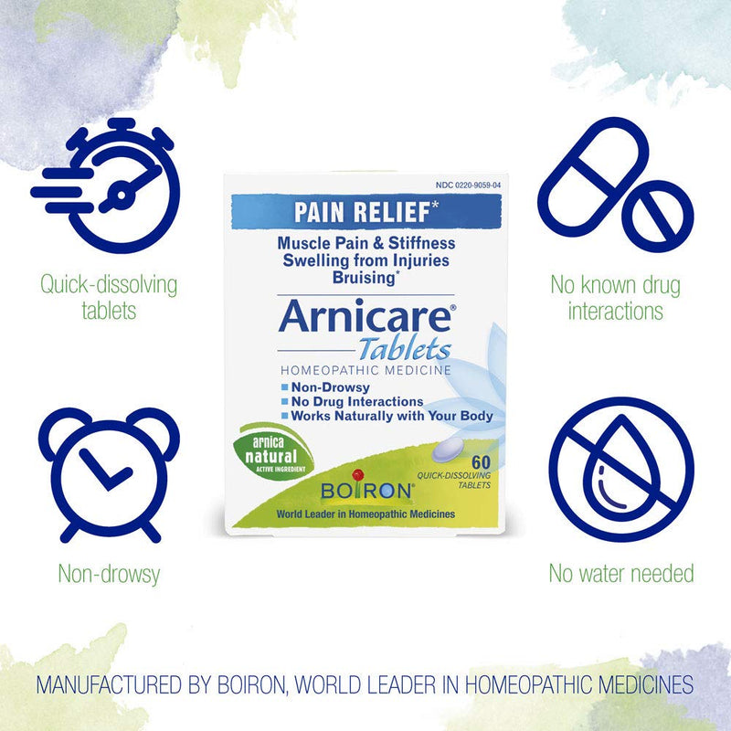 Boiron Arnicare, 60 Tablets, Homeopathic Medicine for Pain Relief 60 Count (Pack of 1) - NewNest Australia