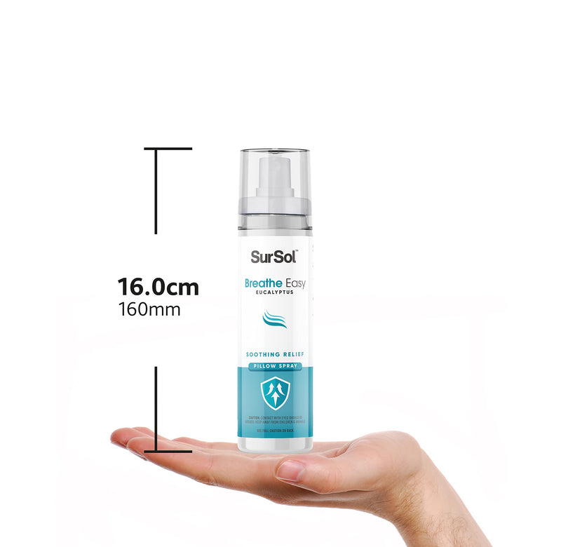 SurSol - Breathe Easy Cold & Flu Relief Sleep Spray | Pillow Mist Anti Snore Aid, Clears Airways, Blocked Sinuses | Eucalyptus Fragrance - 100ml - NewNest Australia