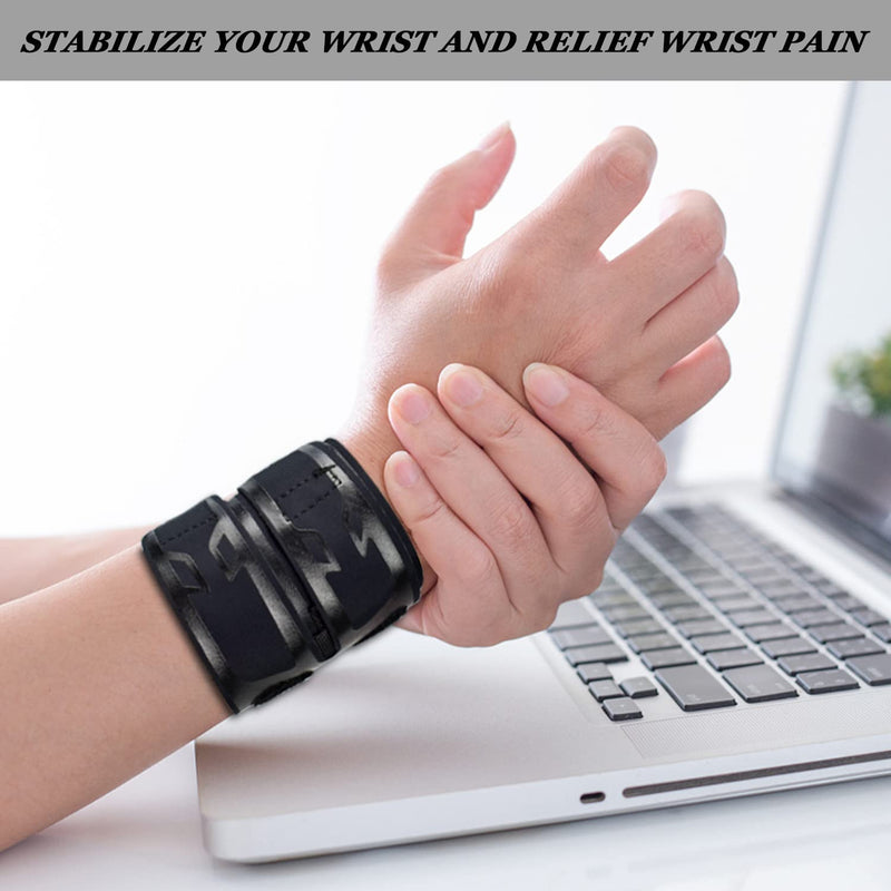 Milec Wrist Brace for Carpal Tunnel, Adjustable Ultra Thin Compression Wrist Wraps Wrist Support for Tendonitis and Arthritis Wrist Straps Pain Relief for Men Women, Working Out, Weightlifting - Black - NewNest Australia