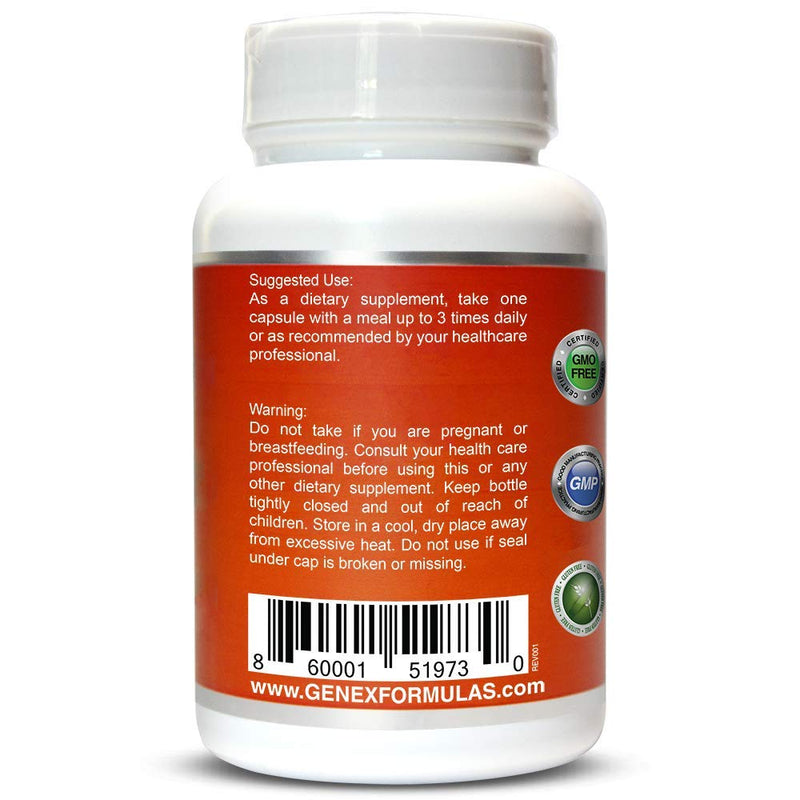 Genex Berberine HCl 500mg - Powerful AMPK Activator, - Pairs Well with Resveratrol and NMN Nicotinamide Mononcleotide. (Vegetarian, Gluten-Free, Non-GMO) Root Extract Supplement - NewNest Australia
