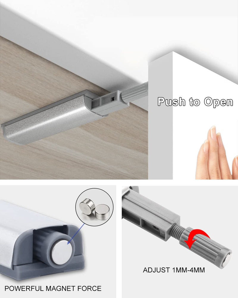 Magnetic Push Latches for Cabinets Jiayi 6 Pack Push to Open Cabinet Hardware Push Touch Latch Kitchen Door Push Release Latch for Drawer Closure Push Catch Pop Out Latch - NewNest Australia