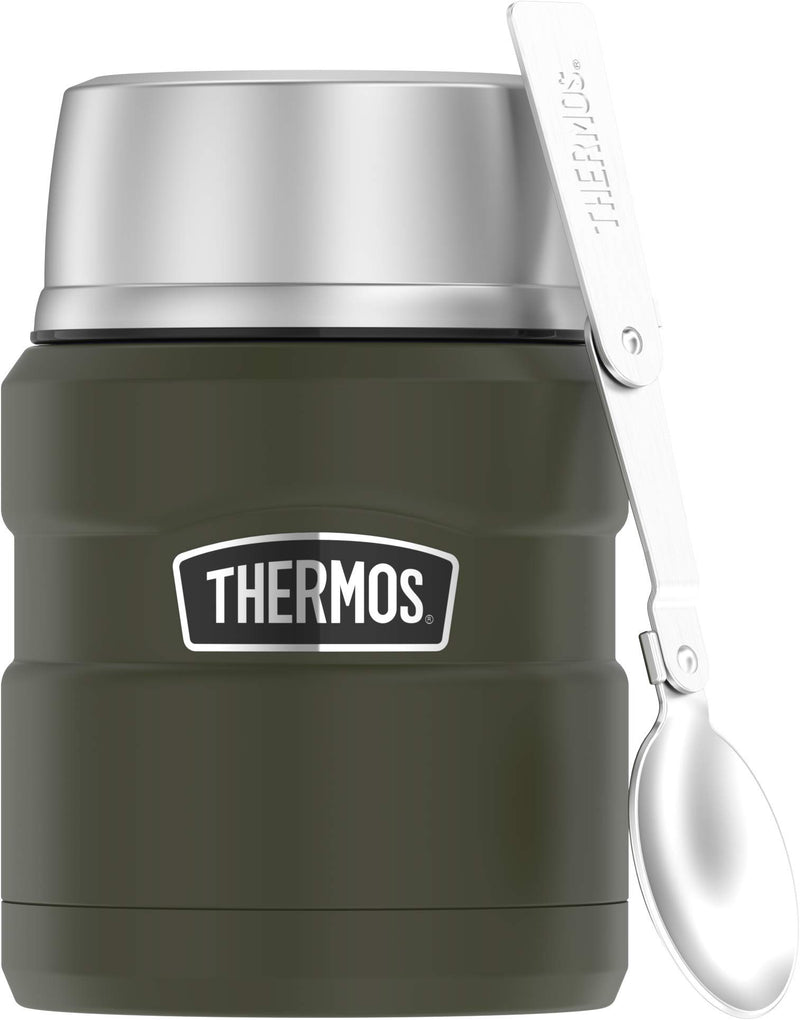 NewNest Australia - Thermos Stainless King 16 Ounce Food Jar with Folding Spoon, Army Green 