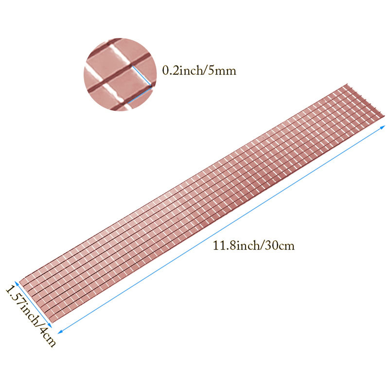 PP OPOUNT 2360 Pieces Self-Adhesive Mosaic Tiles, 5 x 5 mm Rose-Gold Mosaic Tiles, Real Glass Mirror Mosaic for DIY Craft Decoration Indoor, Card Making, Scrapbooking, Disco Ball and Art Collage - NewNest Australia