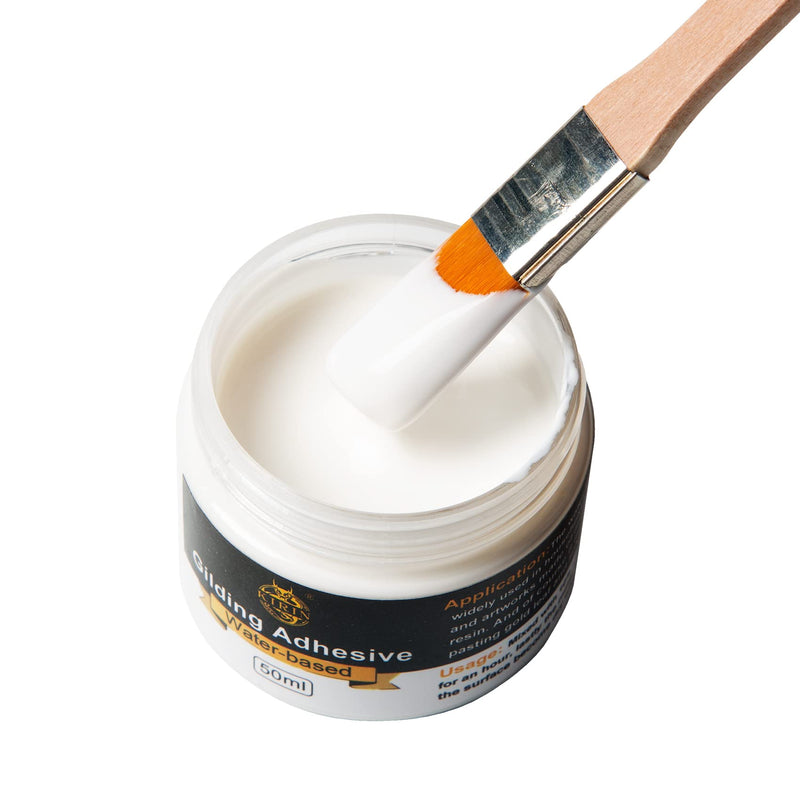 Gilding Adhesive, 50ml 3 Bottles for Gold Leaf Epoxy Resin Water Based Glue（Brush + Gloves as Gift) 150ml Glue - NewNest Australia