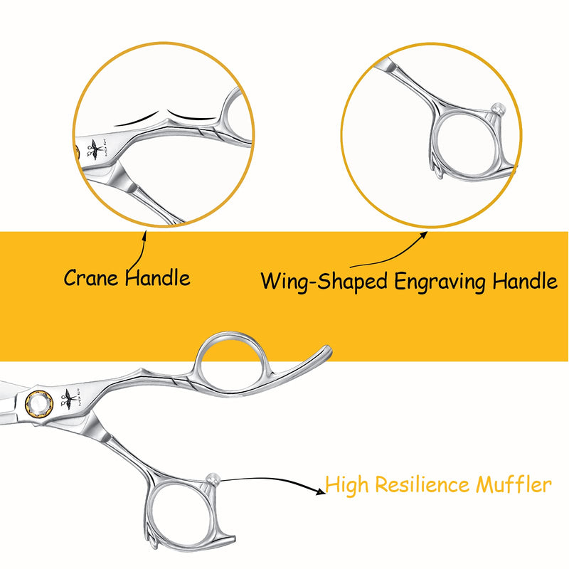 Hairdressing Scissors 6 Inch Hairdresser Scissors Professional Salon Barber Scissors Japanese Stainless Steel Hair Cutting Scissors for Men Women Children A-6"-Shear - NewNest Australia
