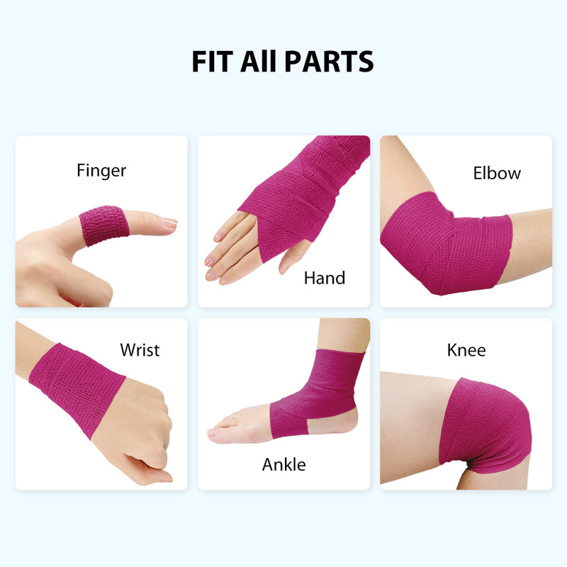FriCARE Nonwoven Self-Adhesive Bandage, Self-Adherent Cohesive First Aid Medical Wrap, Elastic Athletic/Vet Tape for Wrist 2 Inches Wide 2 Inch x 5 Yards Purple - NewNest Australia