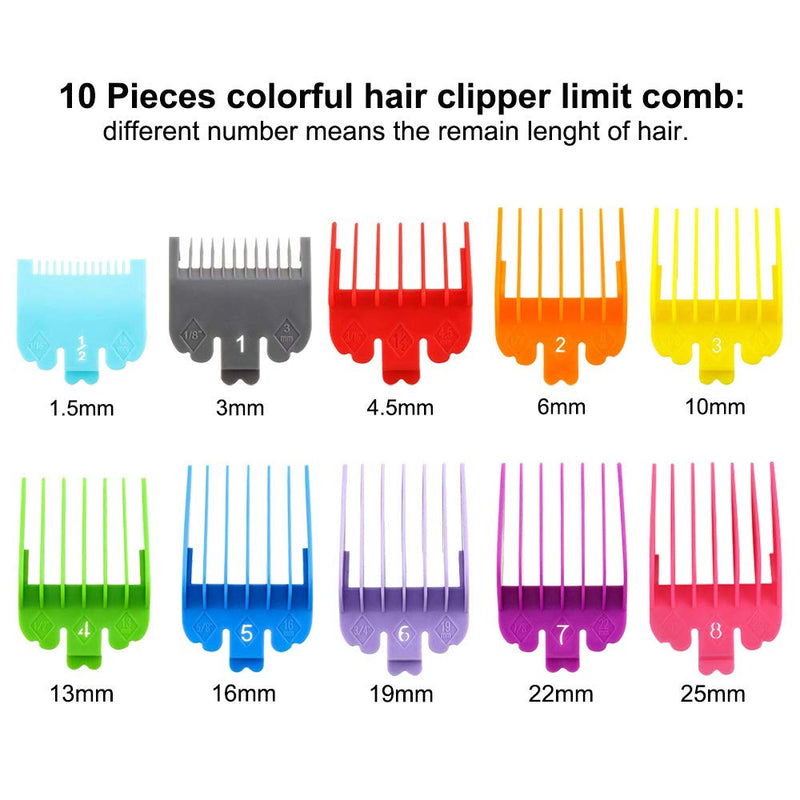LATTCURE Hair Combs Set, 10 Pieces Hair Clipper Guide Limit Comb Attachment Set Hair Clipper Combs Limit Comb Set Replacement for Choice - NewNest Australia