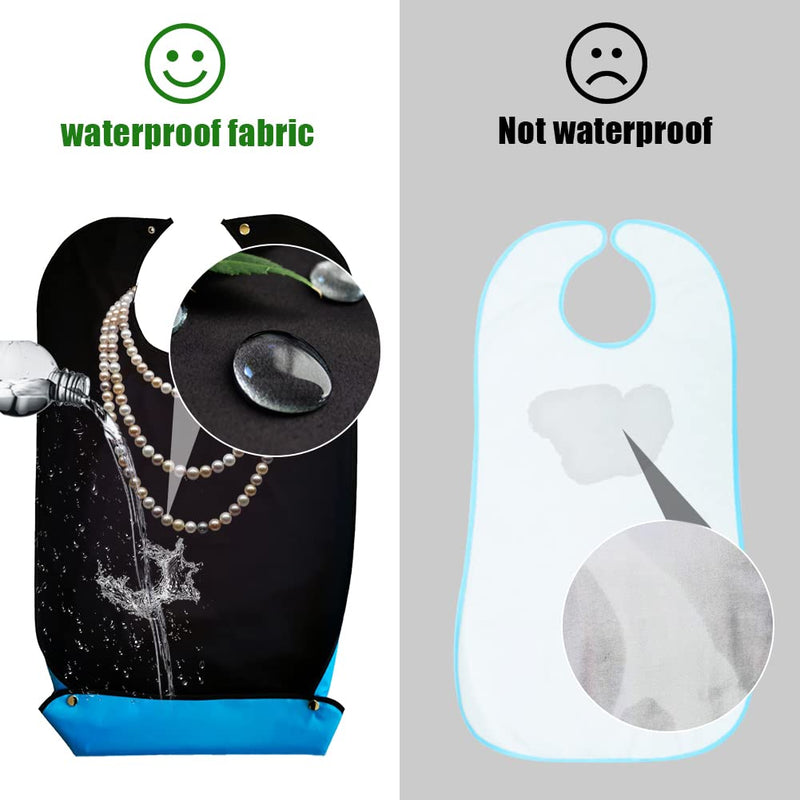 Bib For Adults For Older Washable Clothing Protection Waterproof And Reusable Bib For Adults For Eating Bib For Adults Christmas Dinner Bib For Women With Ruler, Black - NewNest Australia