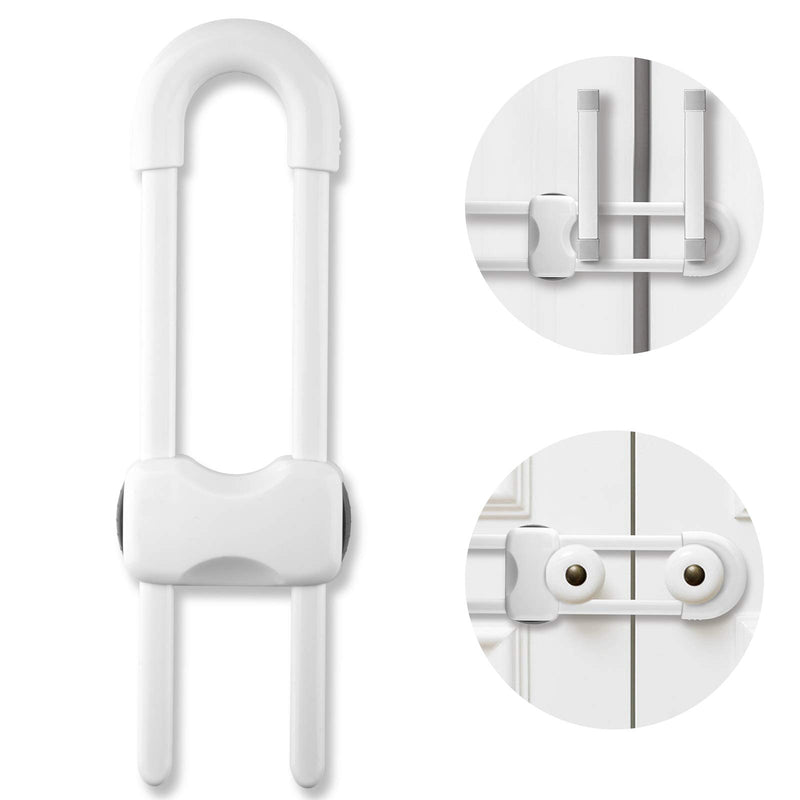 6PCS Sliding Cabinet Locks, U-Shaped Child Safety Locks, Multifunctional Cabinet Handle Lock for Drawers, refrigerators, and Closets - NewNest Australia