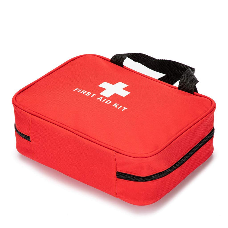 Jipemtra Red First Aid Bag Empty Travel Rescue Pouch First Responder Storage Medicine Emergency Bag for Car Home Office Kitchen Sport Outdoors (Red with Zippered Mesh Bags) Red With Zippered Mesh Bags - NewNest Australia