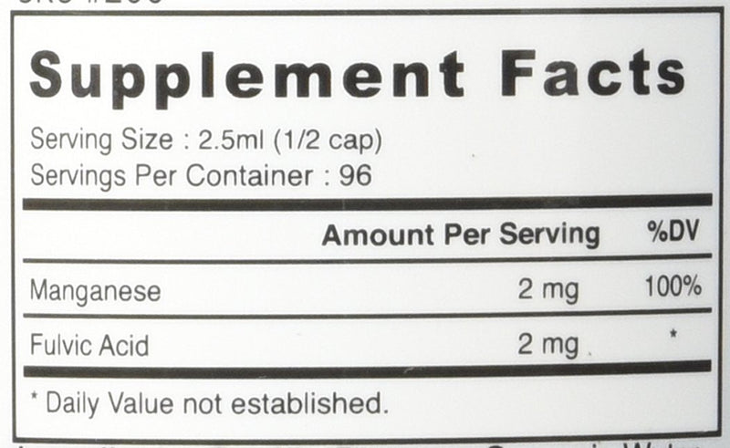 Good State Liquid Ionic Manganese (96 servings at 2 mg elemental, plus 2 mg fulvic acid - 8 fl oz) - NewNest Australia