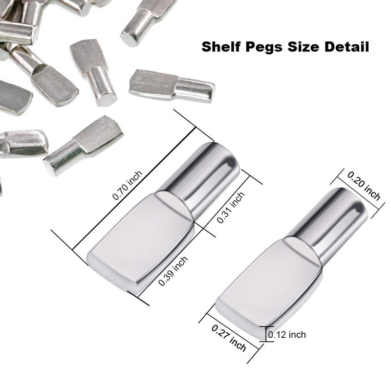 100 Packs Shelf Pins, FANDAMEI Metal Nickel Support Pegs Spoon Shaped Cabinet Support Pins Holder (5mm) - NewNest Australia