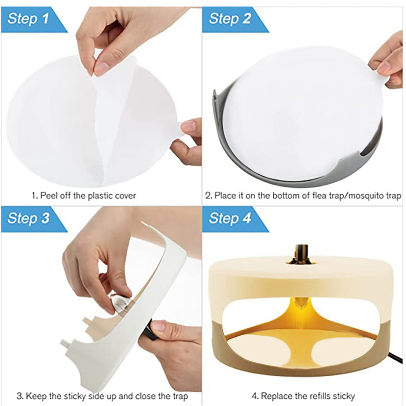 Flea Trap Refill Discs Replacement Glue Boards 12 Pack, Fits Most Models Sticky Dome Flea Bed Bug Traps for Inside Your Home - NewNest Australia
