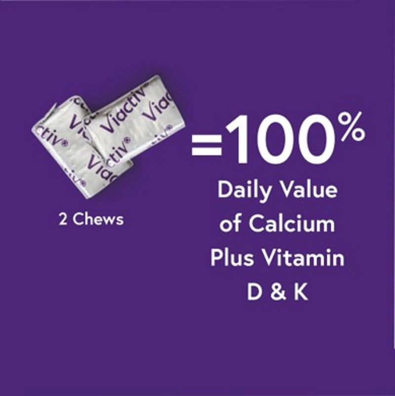Viactiv Calcium +Vitamin D3 Supplement Soft Chews, Milk Chocolate, 100 Chews - Calcium Dietary Supplement for Bone Health 100 Count (Pack of 1) - NewNest Australia