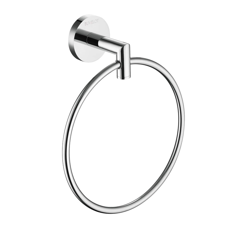 BUVELOT 077060-CR Leo Bathroom Brass Hand Towel Ring Modern Round,Chrome Chrome - NewNest Australia