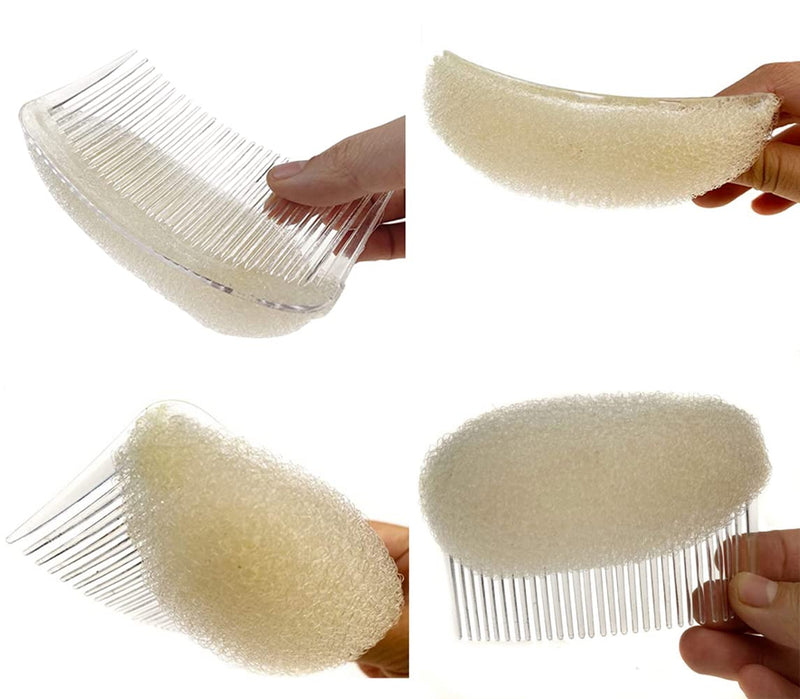 2Pcs Charming Bump It Up Volume Inserts Sponge Styling Insert Do Beehive Hair Styler Bun Maker Tool Hair Base Hair Comb Hair Styling Accessories Beige - NewNest Australia