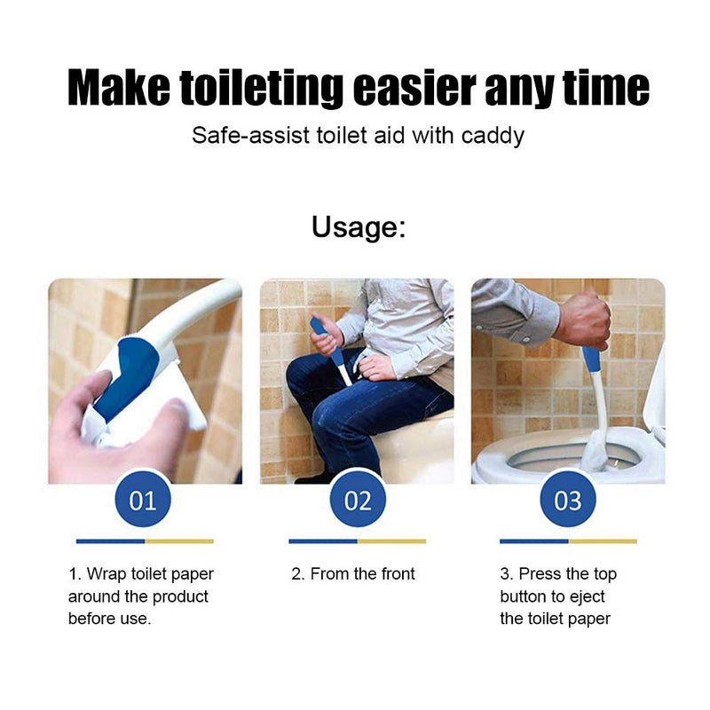 Foldable Toilet Aids Wiper, Long Handle Easywipe Bottom Wiper for Elderly, Soft Touch Comfort Self Wipe Assist Holder, Folding Personal Hygiene Aid to Assist Wiping - NewNest Australia