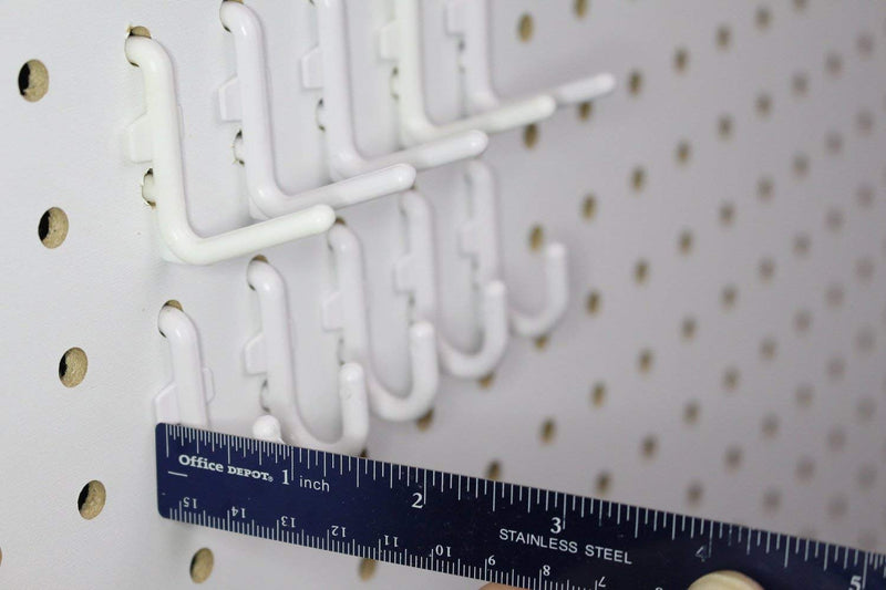Plastic White J Style Pegboard Hooks Garage Tool Storage fits 1/4" Pegboard Holes (Pegboard NOT Included) (100) 100 - NewNest Australia