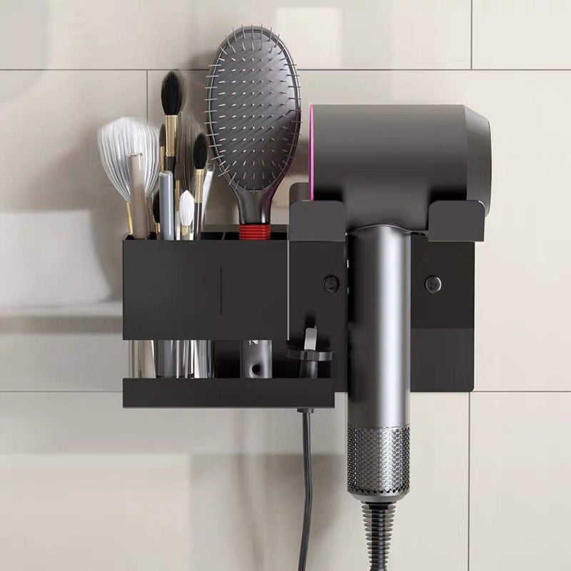 Hosoncovy Metal Hair Dryer Wall Mount Holder Hair Dryer Wall Hanger Toiletries Wall Storage Electric Shaver Wall Mount for Dyson Supersonic Hair Dryer,Universal for Hair Dryer (Black) Black - NewNest Australia