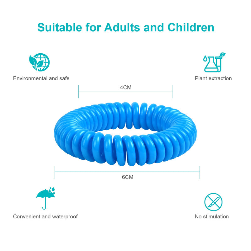 OSDUE 12 Pack Mosquito Repellent Bracelet, Waterproof Anti-Mosquito Wristbands, Adjustable Leather & EVA, DEET-Free Natural Wristbands for Adults, Kids & Babies, 300 Hour Insect Repellent Protection Solid Color (Eva) - NewNest Australia