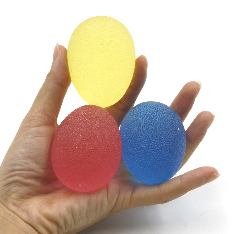 Pack of 3 Hand Strengthening Stress Relief Therapy Balls - Eleoption Reusable Friendly Hand Finger/Grip/Strengthen/Therapy Stress Egg Balls Soft & Medium & Firm, Resistance Exercise Squeeze Eggs - NewNest Australia
