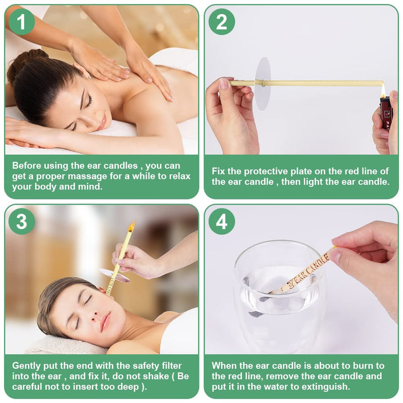 ACWOO Ear Candles, 24Pcs Natural Beeswax Ear Candles, 100% Non-Toxic Cylinders Fragrance Hollow Candles, Ear Wax Remover Candle Kit for Blocked Ears (Beige-24P) Beige-24pcs - NewNest Australia