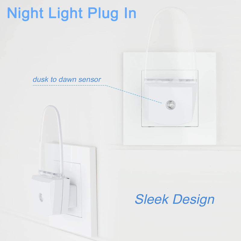 4 Pack Night Light Lamp with Dusk to Dawn Sensor, Plug in, Blue Led Night Light - NewNest Australia