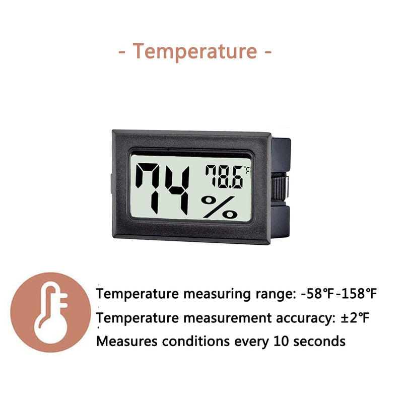 TASOGEN 6 Pack Mini Digital Thermometer Hygrometer,Indoor Temperature and Humidity Gauge Meter Monitor Fahrenheit (℉) for Humidor,Greenhouse,Reptile Tank,Home,Jars - NewNest Australia