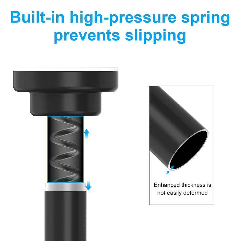 TEECK Shower Curtain Rod, 26-39 Inch Adjustable Tension Spring, Shower Rod, Premium Stainless Steel, Anti-Slip, No Drilling, No Rust, Never Collapse, for Bathroom, Black, Easy to use 26-39 Inches - NewNest Australia