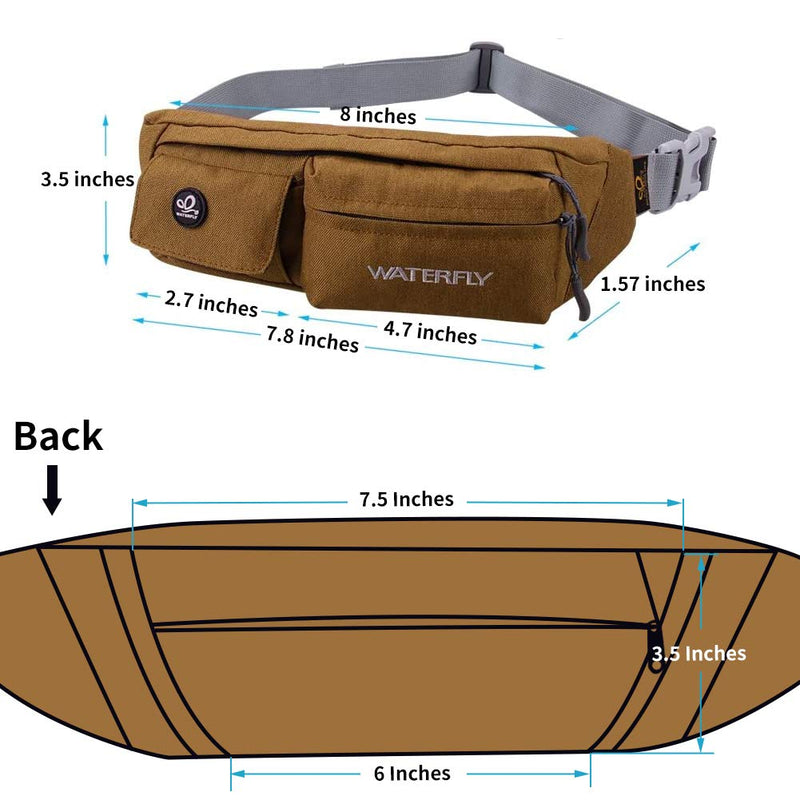 WATERFLY Fanny Pack for Women Men Water Resistant Small Waist Pouch Slim Belt Bag with 4 Pockets for Running Travelling Hiking Walking Lightweight Crossbody Chest Bag Fit All Phones Yellow - NewNest Australia
