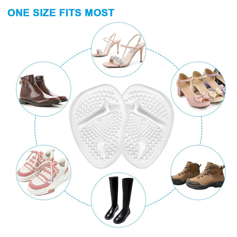 URAQT foot pads, 4 pairs of silicone pads forefoot gel pads forefoot shoe insoles for gel pads forefoot heel protection high heels shoe pads, insoles forefoot, ball pads (transparent) 4 pairs transparent - NewNest Australia