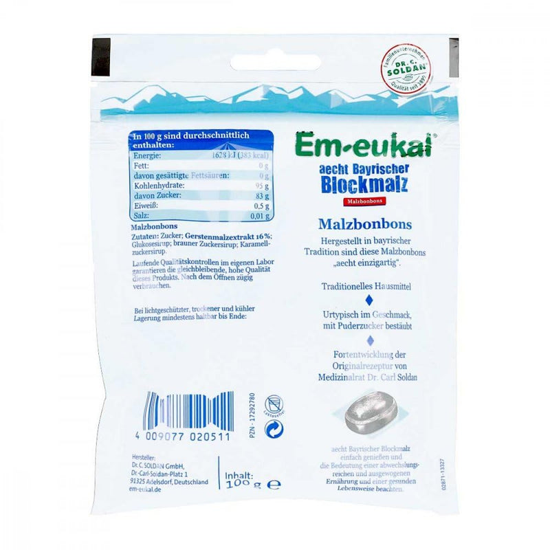 Em Eukal Candies Aecht Bavarian Block Malt Gg.azh 100 g - NewNest Australia