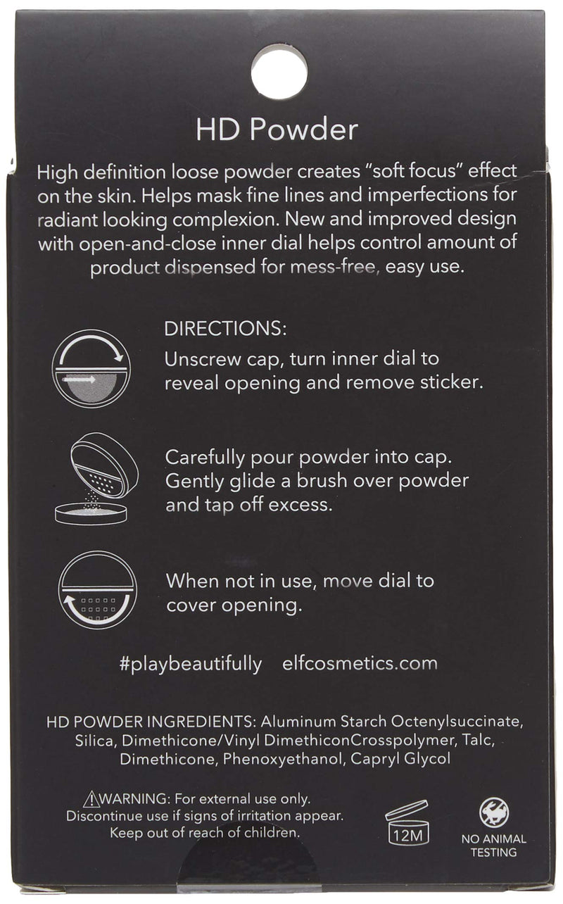 e.l.f. High Definition Powder, Loose Powder, Lightweight, Long Lasting, Creates Soft Focus Effect, Masks Fine Lines and Imperfections, Sheer, Radiant Finish 8g - NewNest Australia