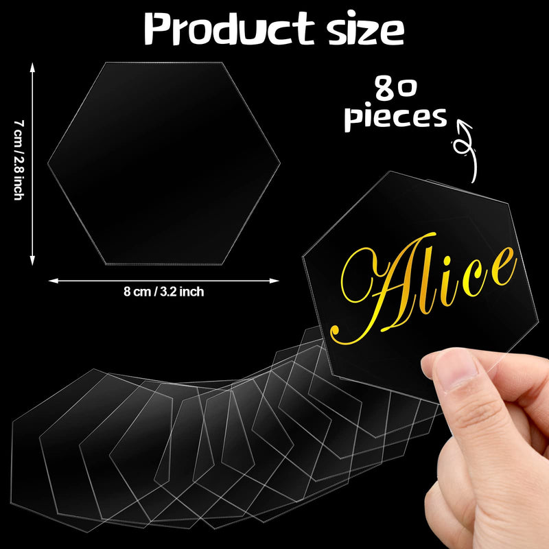 80 Pcs Clear Acrylic Place Cards Hexagon Blank Plates Acrylic Hexagon Tiles Blank Acrylic Name Plate Acrylic Seating Chart Escort Cards Plastic Card Sign for Wedding DIY Table Setting Dinner Party - NewNest Australia