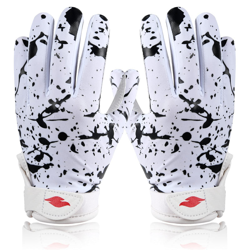 RSPGO Kids Football Gloves Youth Enhanced Grip Silicone Wide Receiver Gloves Friesian Cattle Youth XS/S(5.5in-6in) - NewNest Australia